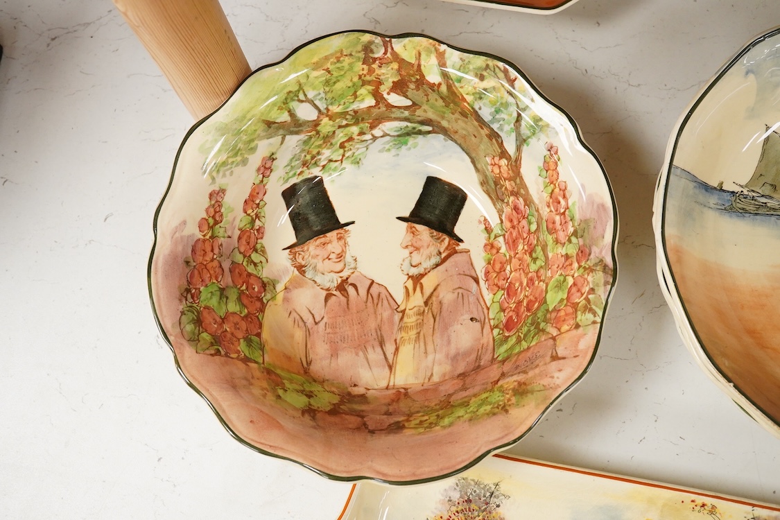 A collection of Royal Doulton Series ware bowls, a tray, cup etc